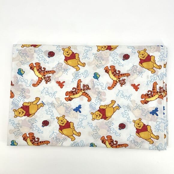 Vintage Winnie The Pooh & Tigger Twin Flat Top Sheet EUC Made In The USA 90s - Picture 2 of 7